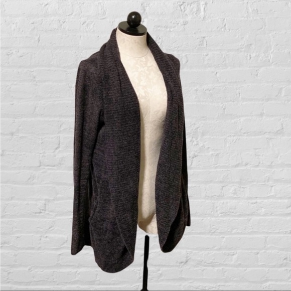 Barefoot Dreams Cozy Chic Lite Circle Cardigan Open Front Dark Gray Medium - Picture 4 of 10
